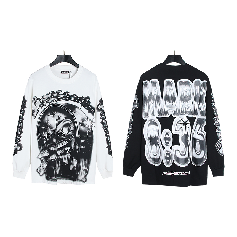 Hellstar T-Shirt: White and Black, Sizes S-XL, Code X-3 597# – $150