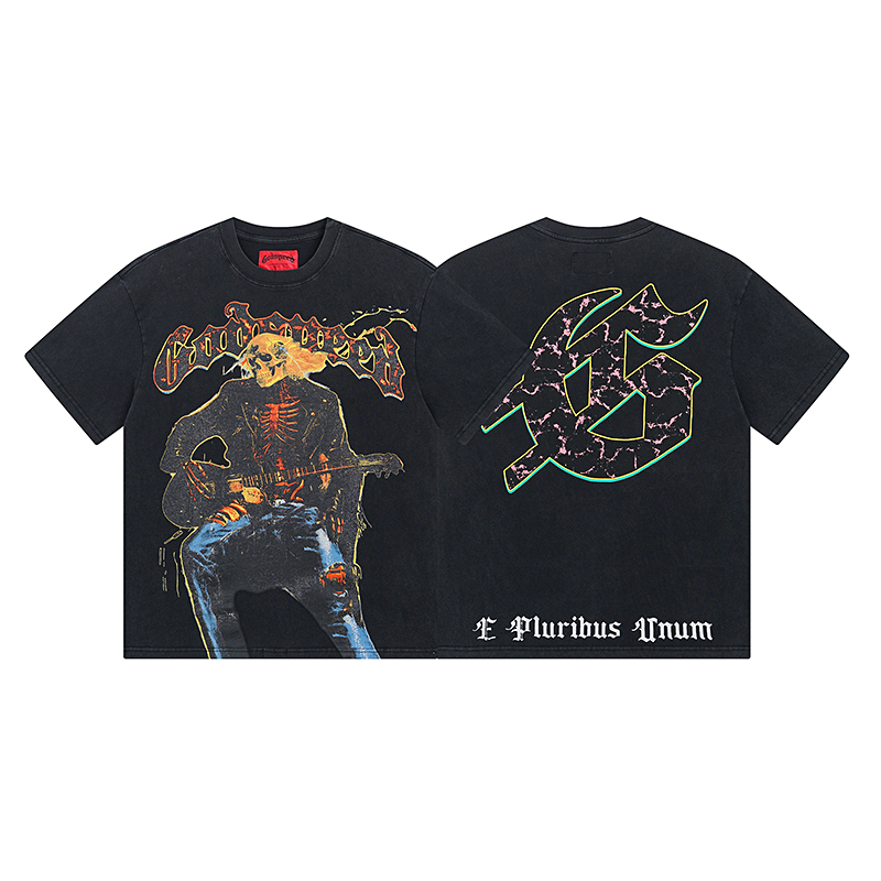 Godspeed Rock Street Retro Cotton Short Sleeves in Water Washing Black