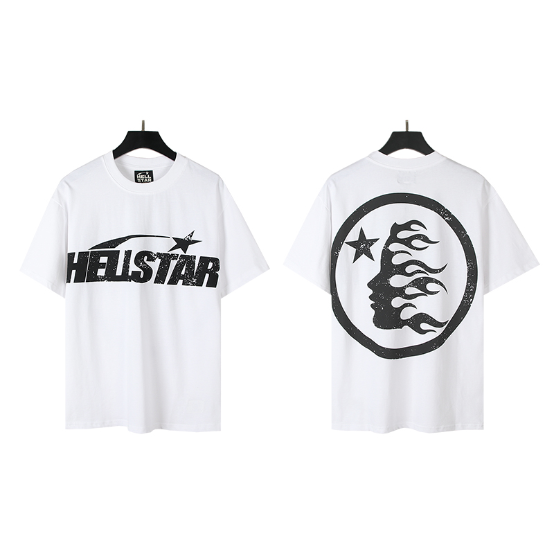 503# Fotos reales Hellstar Estrella del Infierno deporte moda americana de alta calle algodón puro camiseta d…