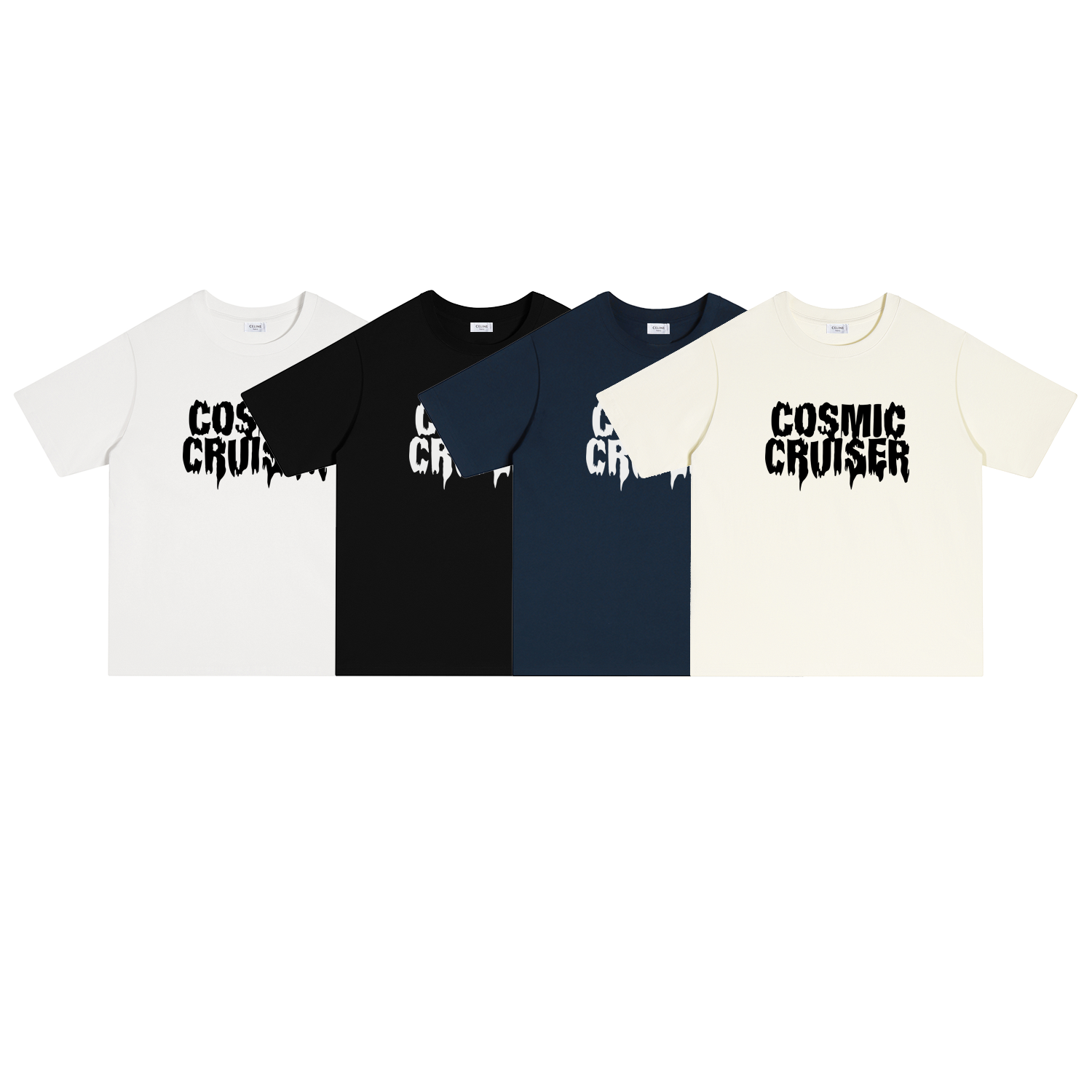 S106 P70 CELINE/赛琳短袖 S-XL 白色 黑色 杏色 双纱纯棉32支260克重