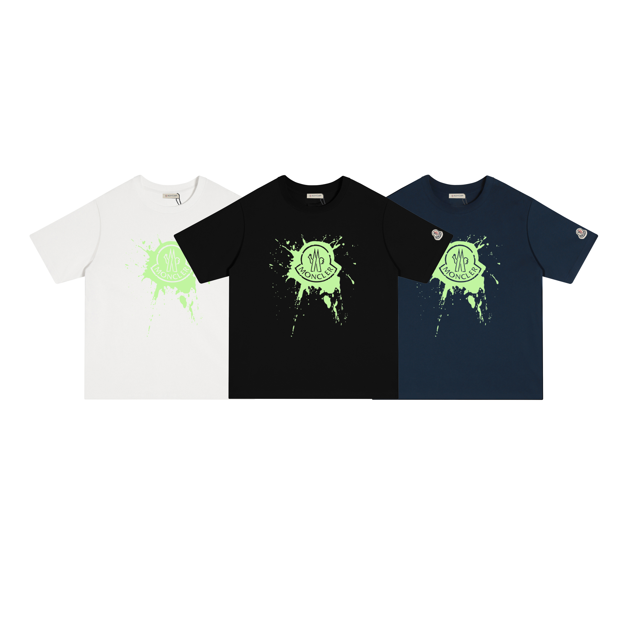 D267 P80 Camiseta de manga corta Montgu M-XXL blanco, negro, azul marino, algodón puro de doble hilo 32s 260g