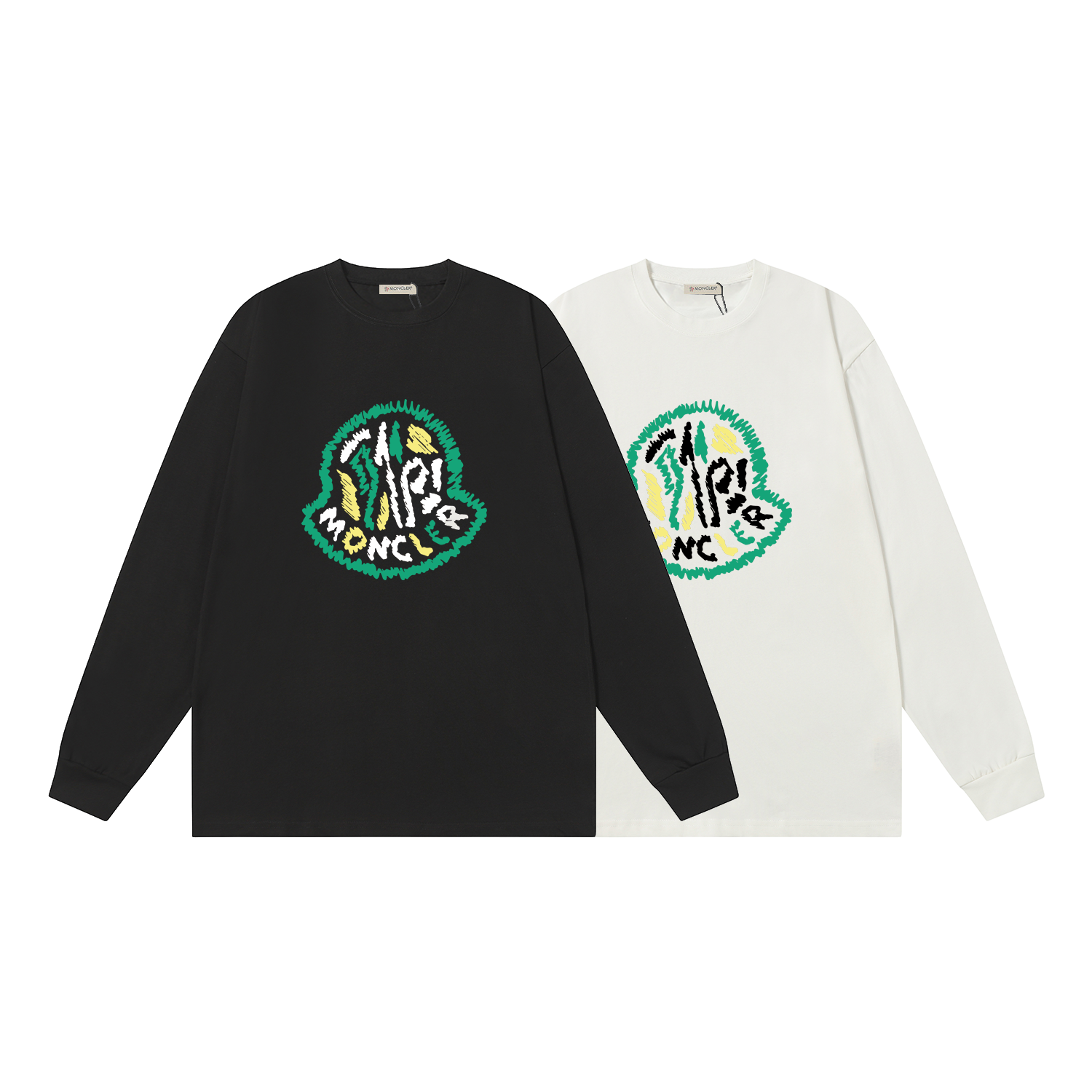 D1990 P95 Camiseta de manga corta Montgu M-XXL blanco negro algodón puro de doble hilo 32s 260g