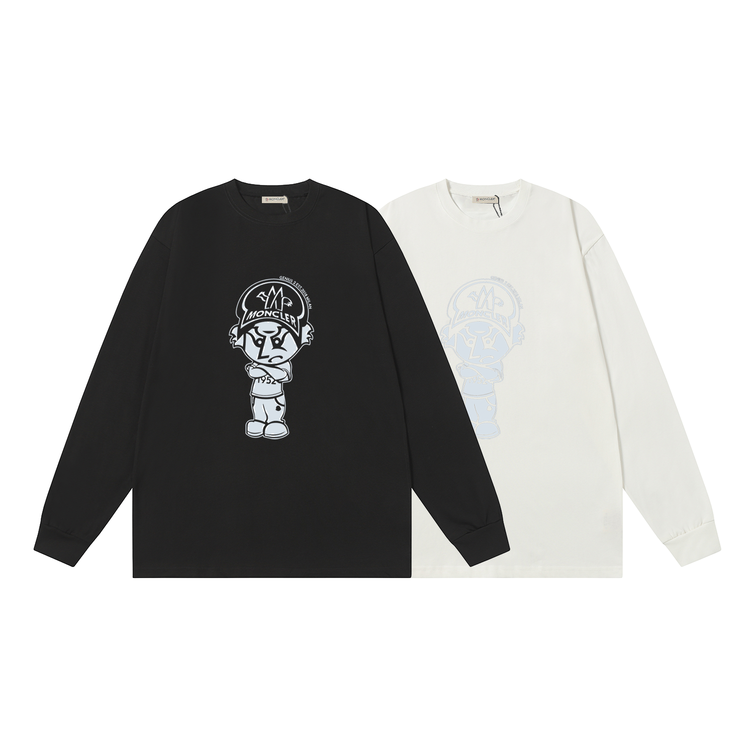D1520 P95 Camiseta de manga corta Montgu M-XXL blanco negro algodón puro de doble hilo 32 cabos 260 gramos