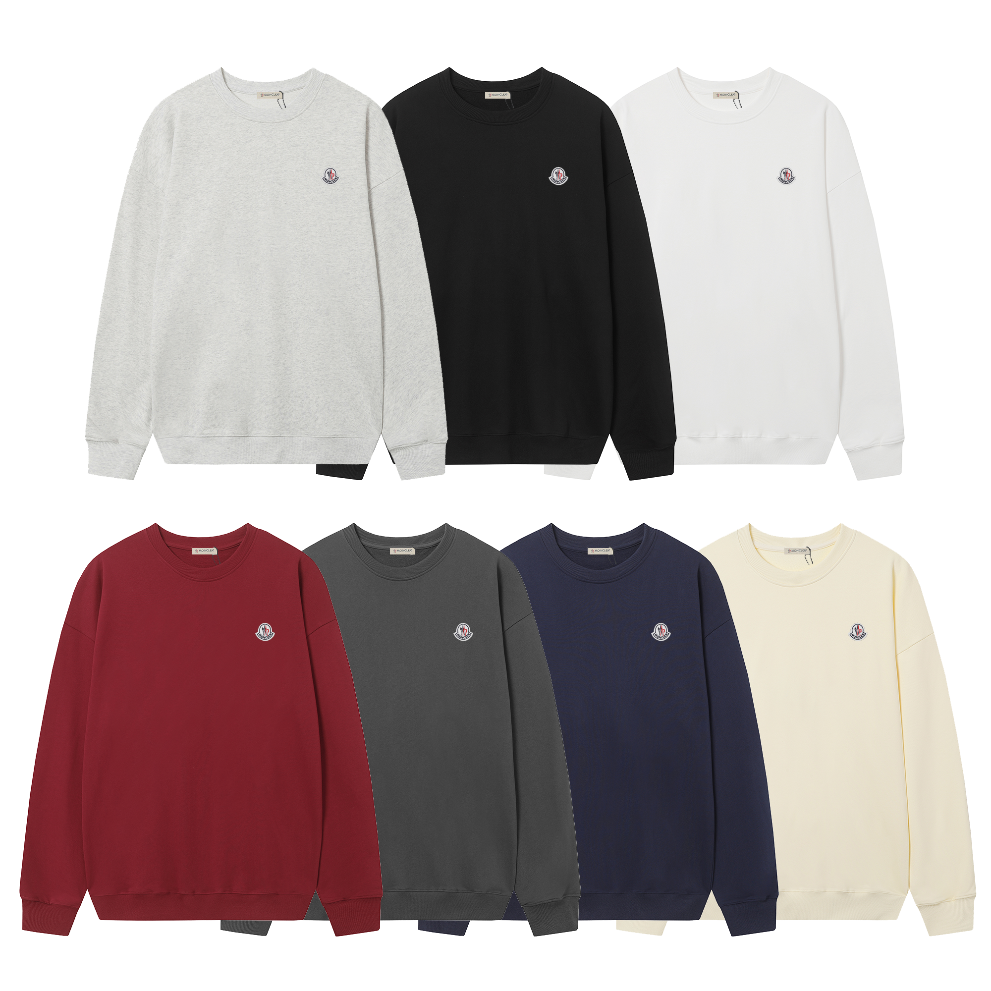 D10000 P115 Sudadera con forro polar Moncler M-XXL blanco, negro, albaricoque, gris, azul marino, rojo, gris carbón, al…