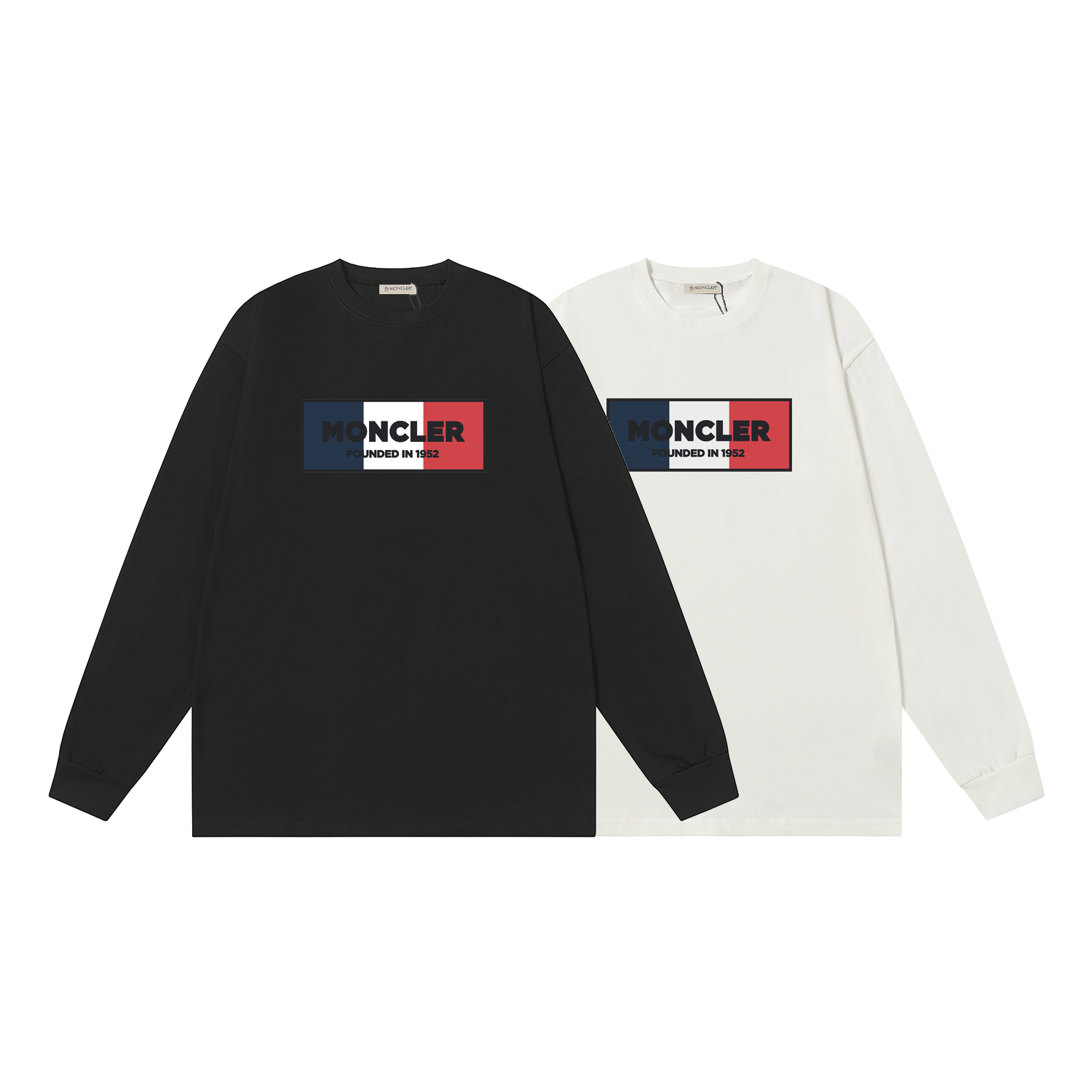 D1930 P95 Camiseta de manga corta Montgu M-XXL blanco negro algodón puro de doble hilo 32s 260g