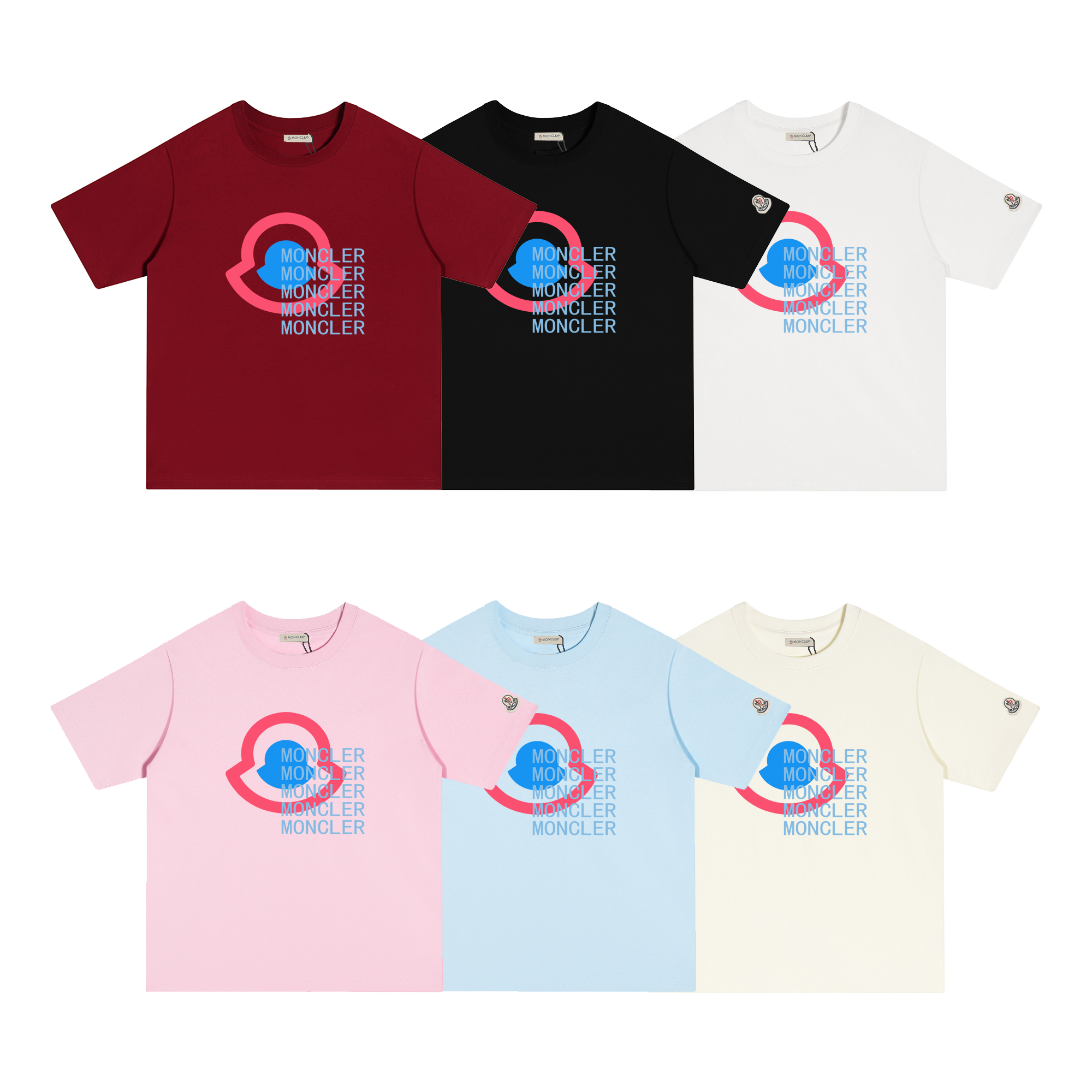 D274 P80 Camiseta de manga corta Montgu M-XXL blanco, negro, albaricoque, rojo, azul, rosa, algodón puro de doble hilo …