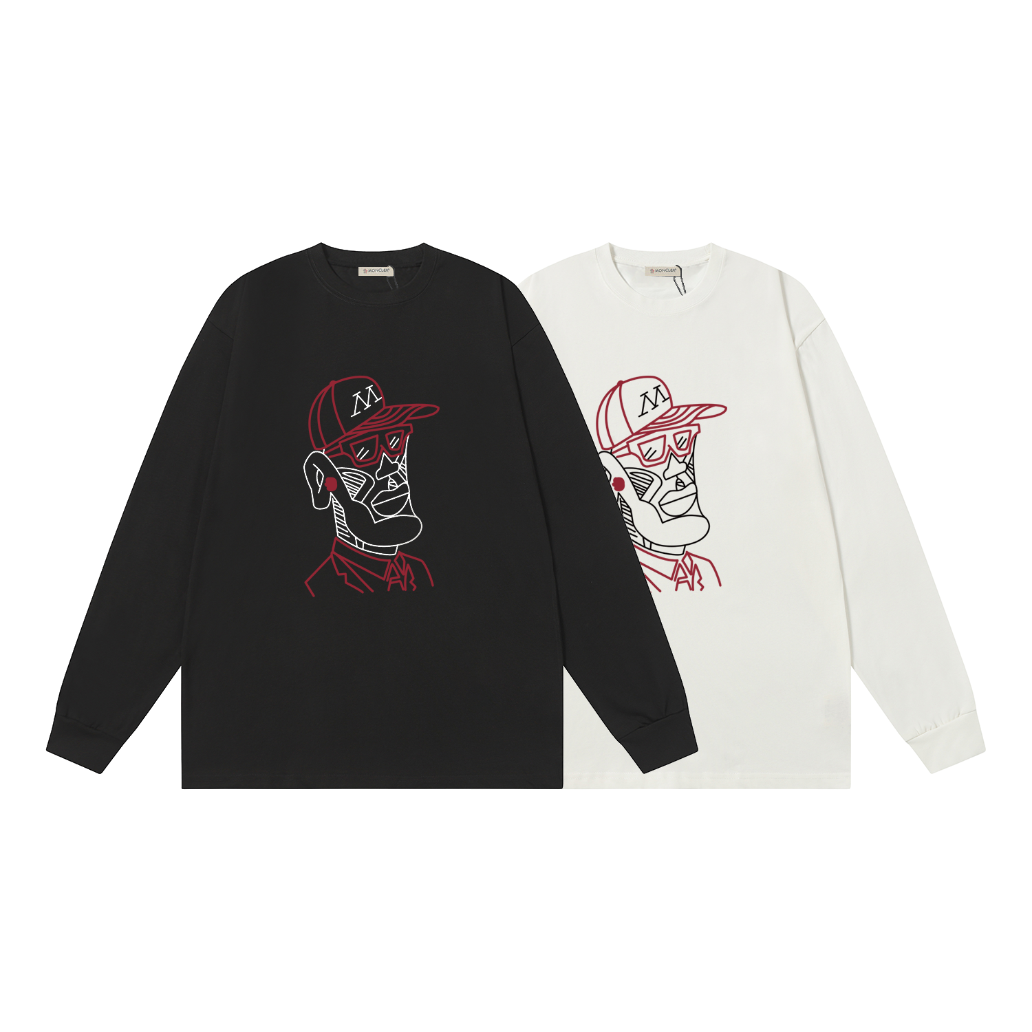 D1230 P95 Camiseta de manga corta Montgu M-XXL blanco negro algodón puro de doble hilo 32 cabos 260 gramos