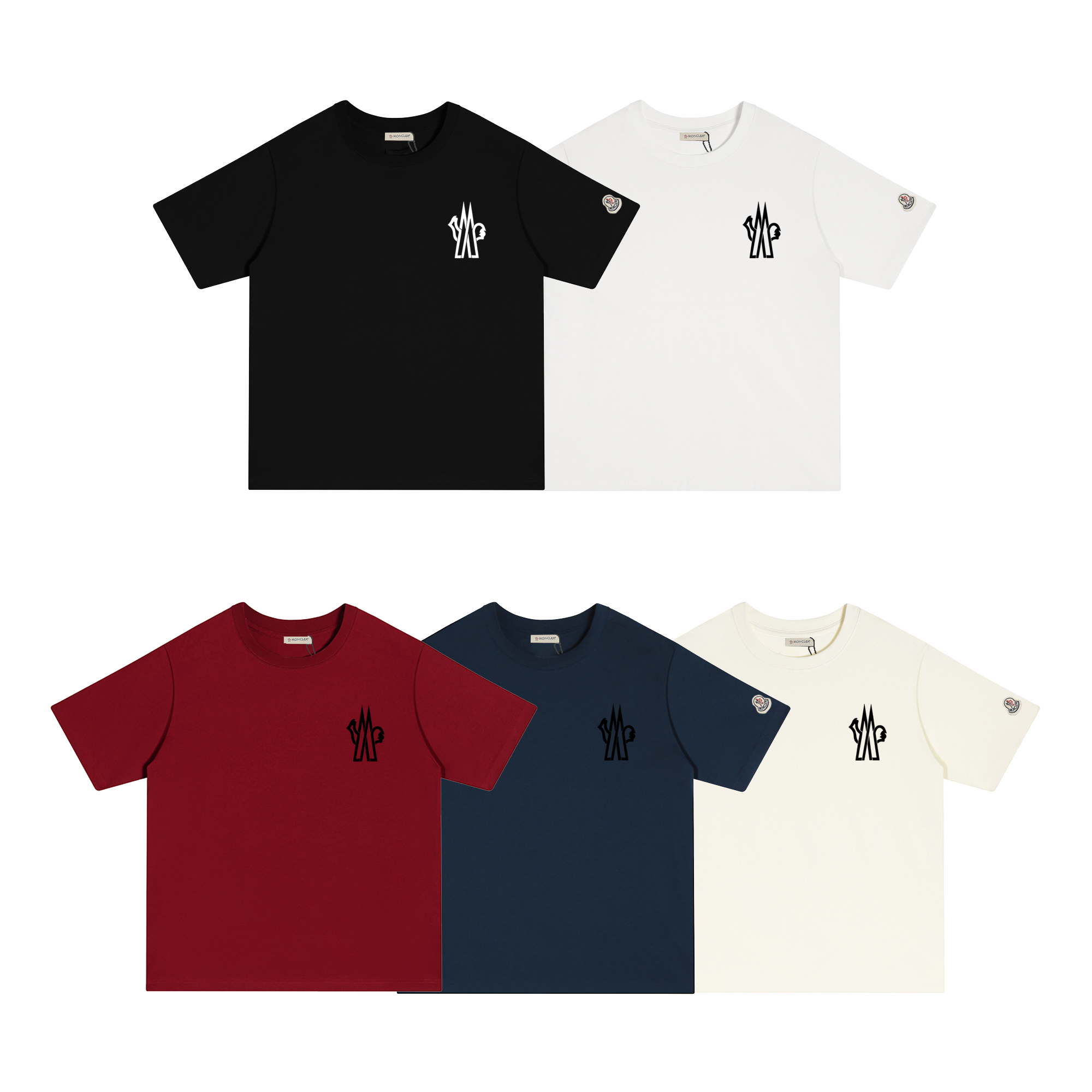 D271 P80 Camiseta de manga corta Montgu M-XXL blanco, negro, azul marino, albaricoque, rojo, algodón puro de doble hilo…