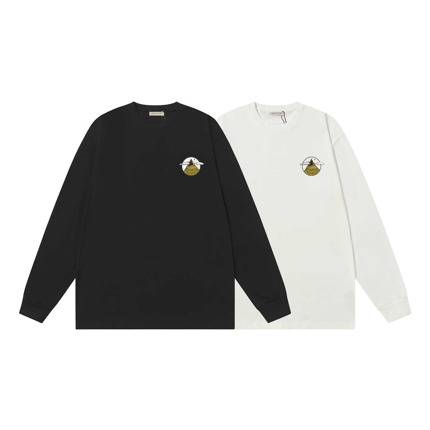 D1950 P95 Camiseta de manga corta Montgu M-XXL blanco negro algodón puro de doble hilo 32s 260g
