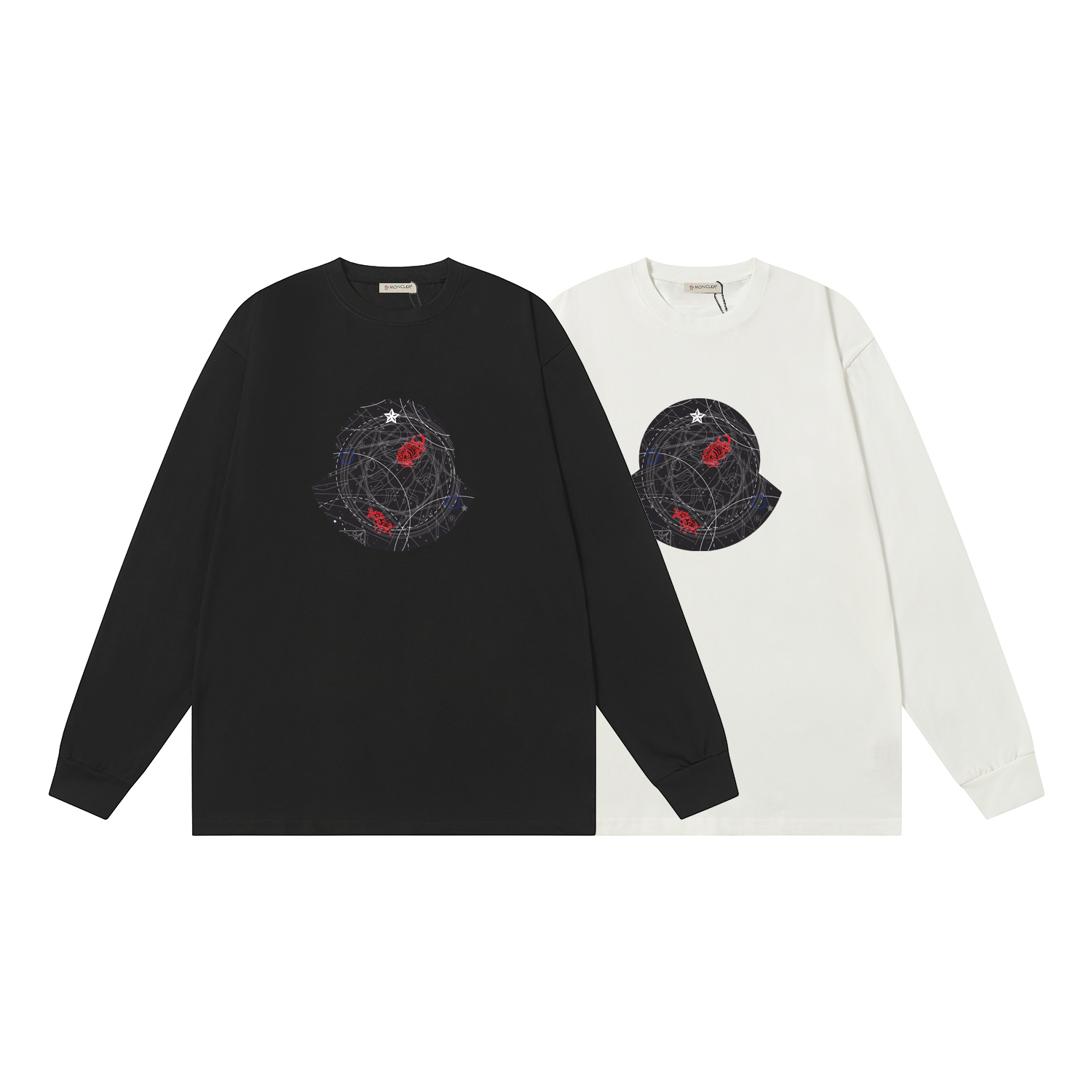 D1360 P95 Camiseta de manga corta Montgu M-XXL blanco negro algodón puro de doble hilo 32 cabos 260 gramos