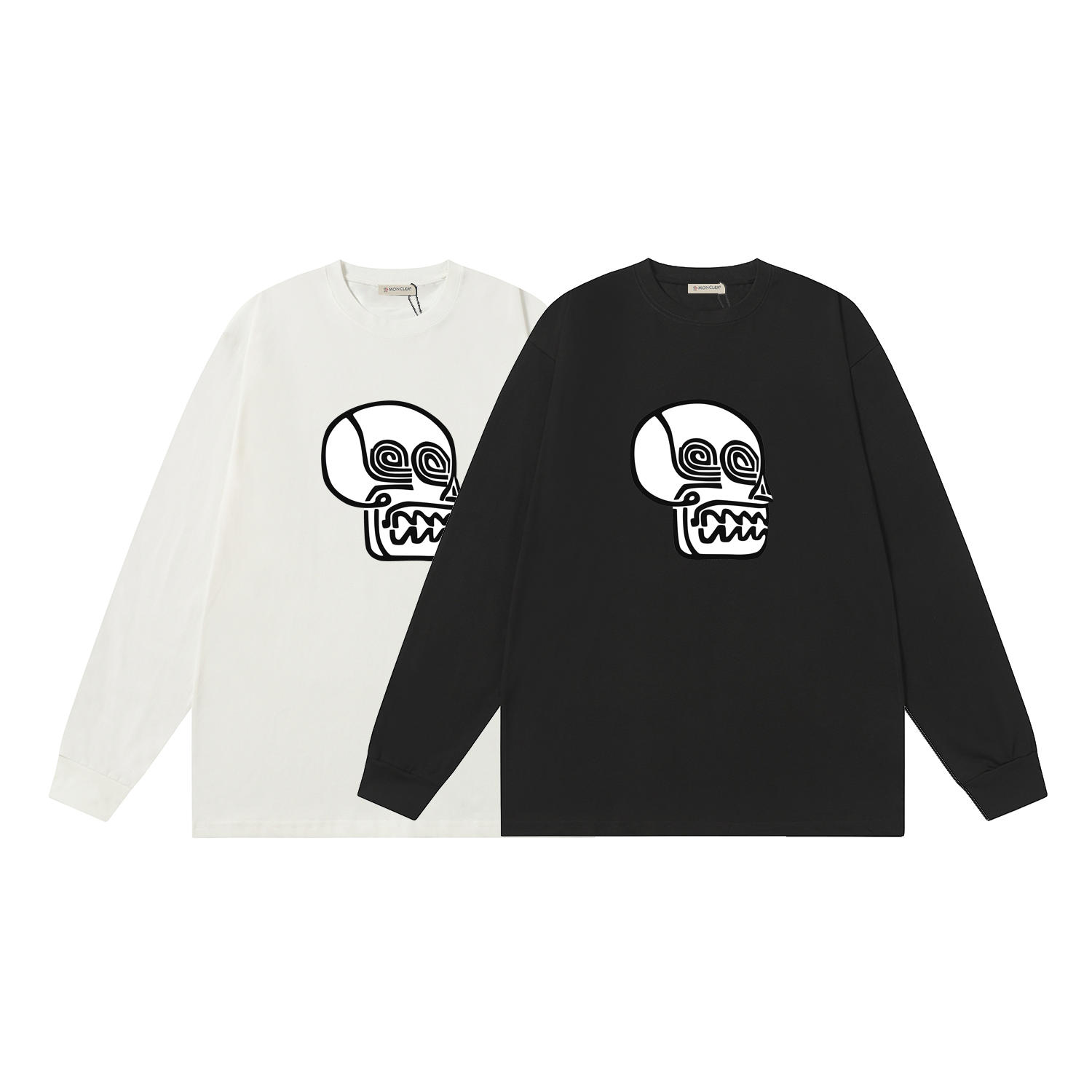D1060 P95 Camiseta de manga corta Montgu M-XXL blanco negro algodón puro de doble hilo 32 hilos 260 gramos