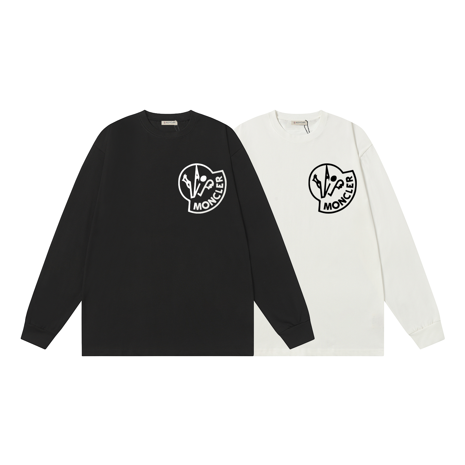 D1860 P95 Camiseta de manga corta Montgu M-XXL blanco negro algodón puro de doble hilo 32s 260g