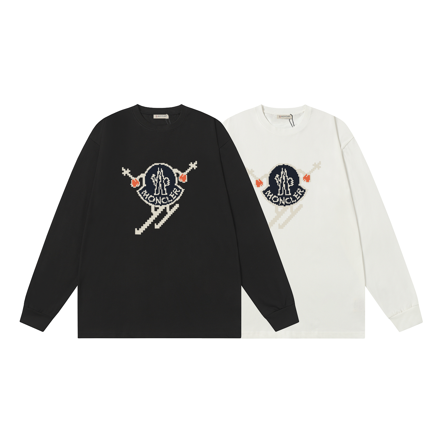 D2070 P95 Camiseta de manga corta Moncler M-XXL blanco negro doble hilo algodón puro 32s 260g