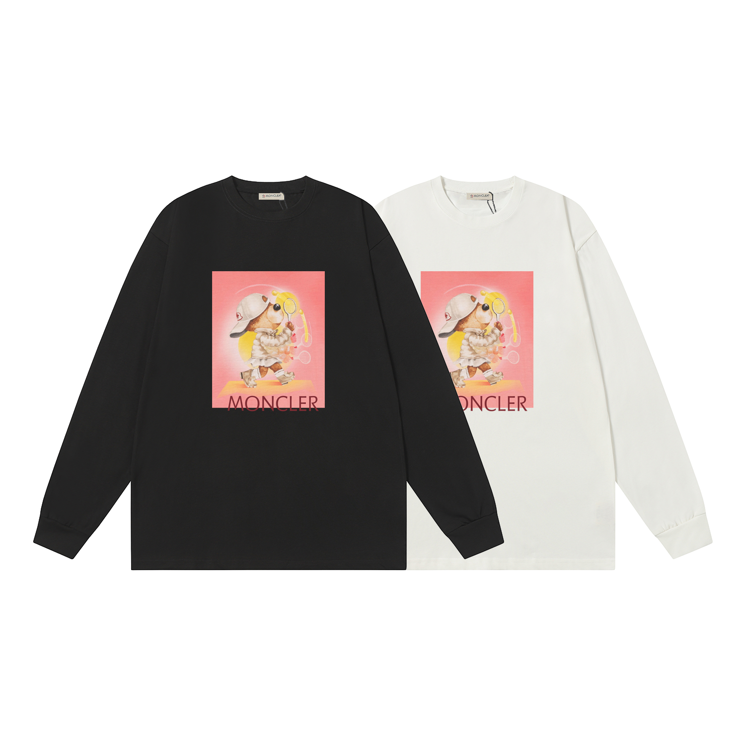 D2500 P95 Camiseta de manga corta Moncler, M-XXL, blanco, negro, algodón de doble hilo 32s, 260g