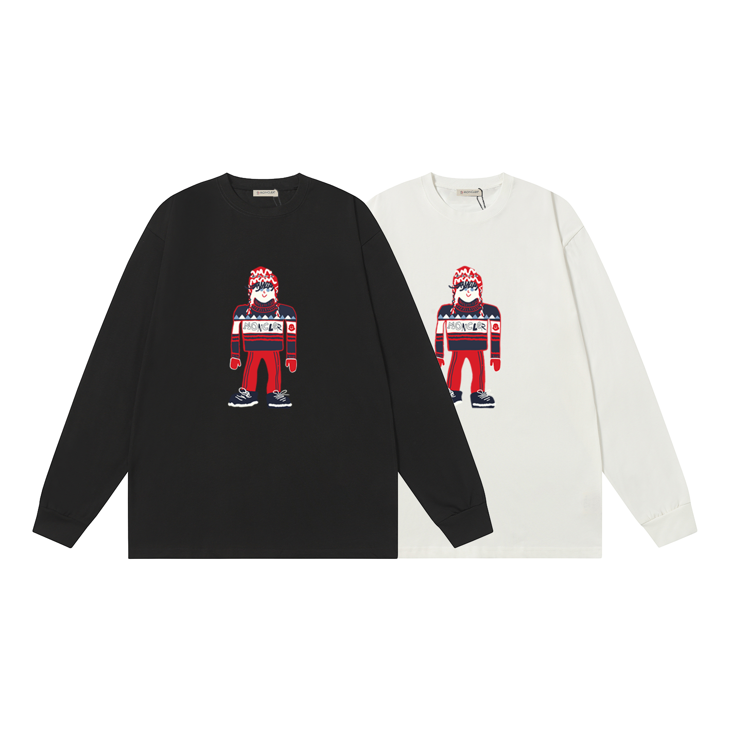 D2460 P95 Camiseta de manga corta Montgu M-XXL blanco negro algodón puro de doble hilo 32 cabos 260 gramos