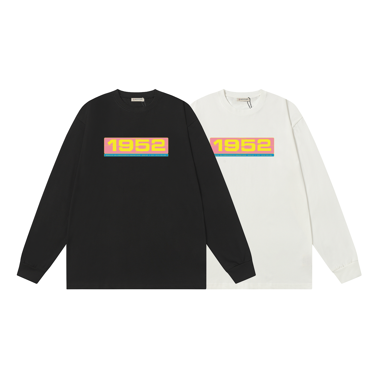 D1740 P95 Camiseta de manga corta Montgu M-XXL blanco negro algodón puro de doble hilo 32s 260g
