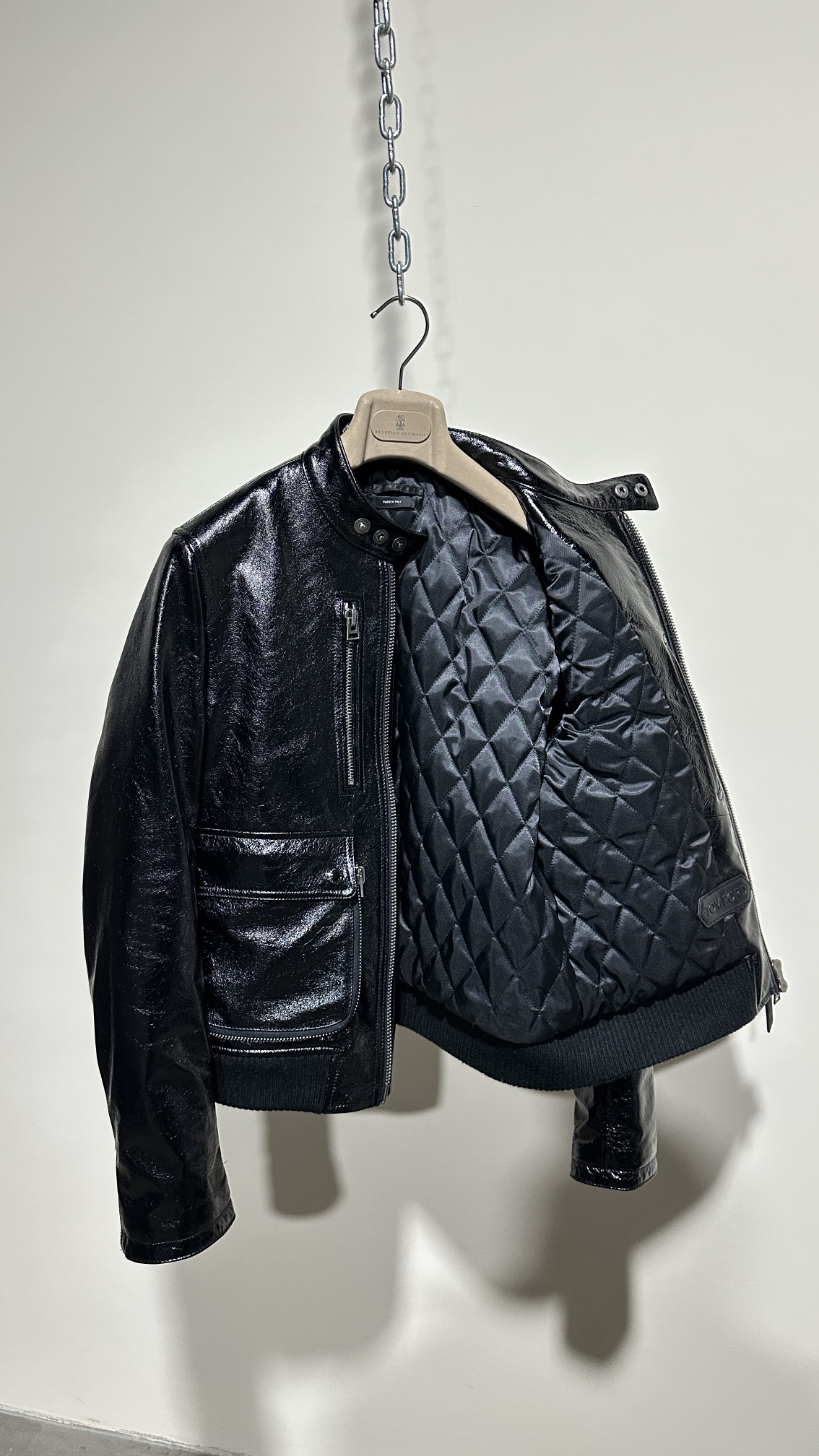 Tom Ford Leather Jacket: Oil Waxed, Crack Texture, Slim Fit, Windproof, Stylish 4 i1704768043 899 6