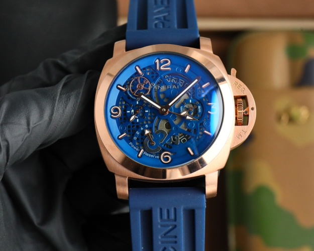 Panerai Automatic Mechanical Watch with Blue Rubber Strap - 44mm 1 Panerai Automatic Mechanical Watch with Blue Rubber Strap - 44mm