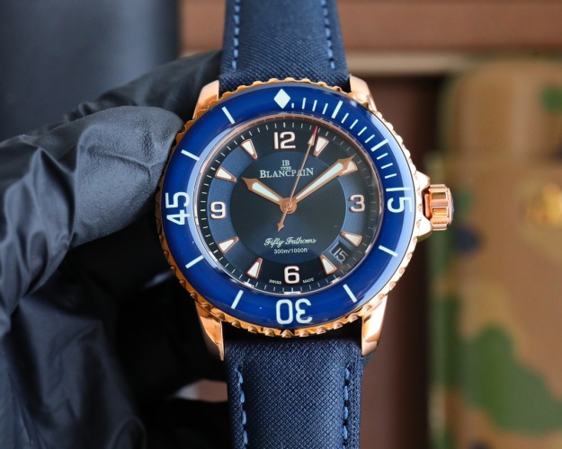 Blancpain Fifty Fathoms Automatic Blue Dial Men's Watch - 42mm Nylon Band 1 Blancpain Fifty Fathoms Automatic Blue Dial Men's Watch - 42mm Nylon Band