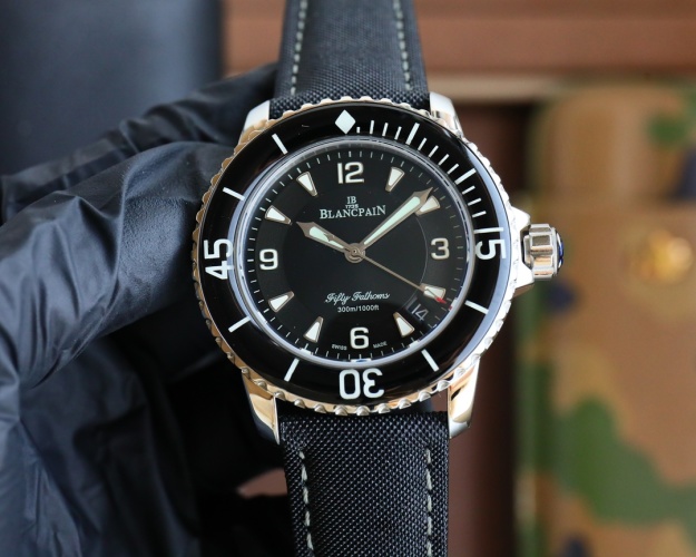 Blancpain Fifty Fathoms Automatic Men's Watch Black Nylon Strap 1 Blancpain Fifty Fathoms Automatic Men's Watch Black Nylon Strap