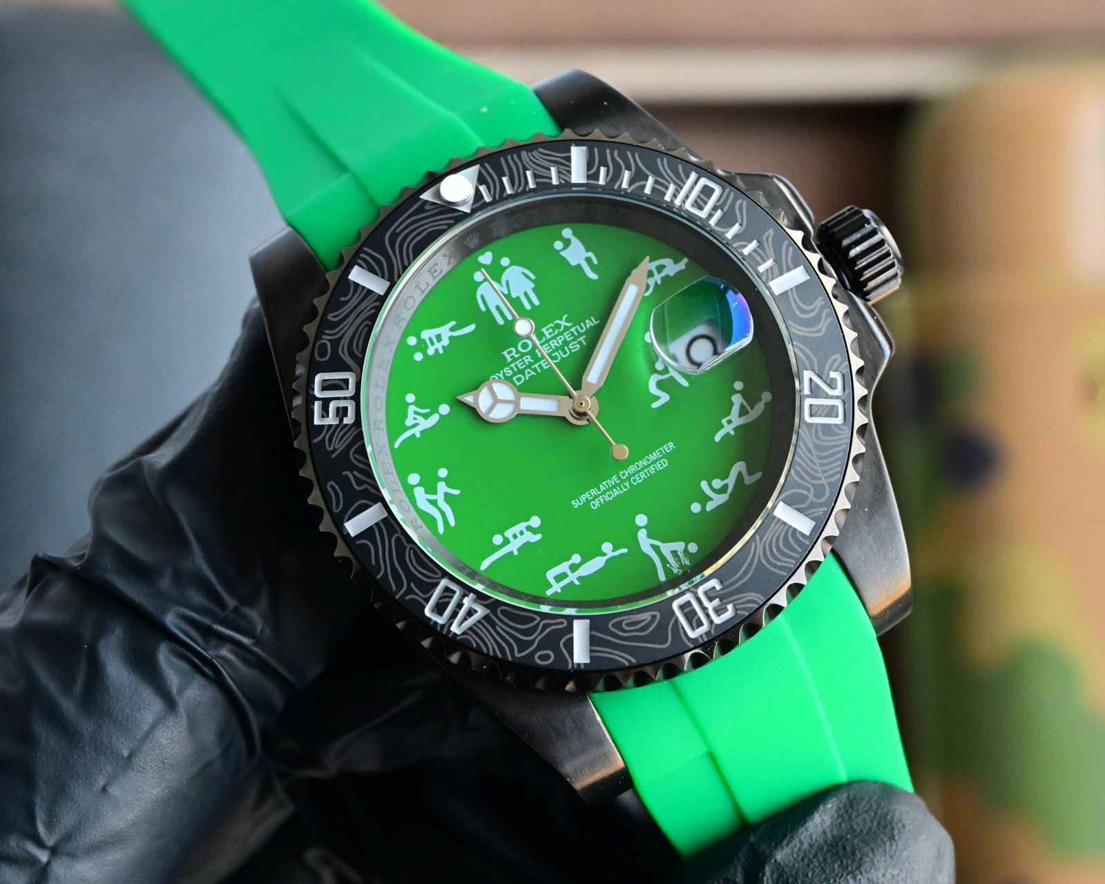 Rolex Submariner Style Watch with Erotic Art and Gemstone Bezel - Limited Edition 3 i1742666752085 2522 0 1