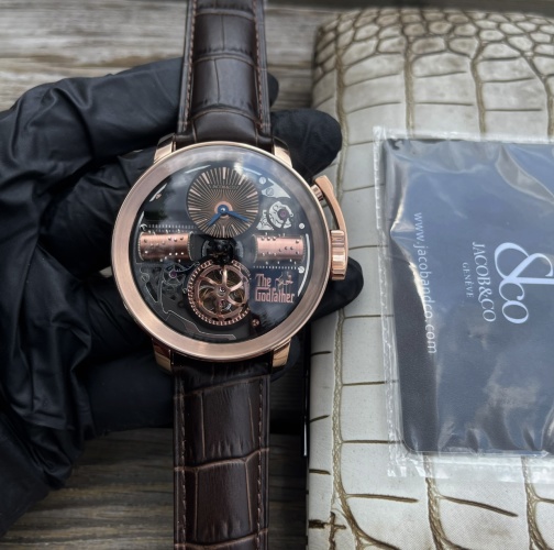 JACOB&CO- Godfather Watch, 45mm, Brown Leather Strap 1 JACOB&CO- Godfather Watch, 45mm, Brown Leather Strap
