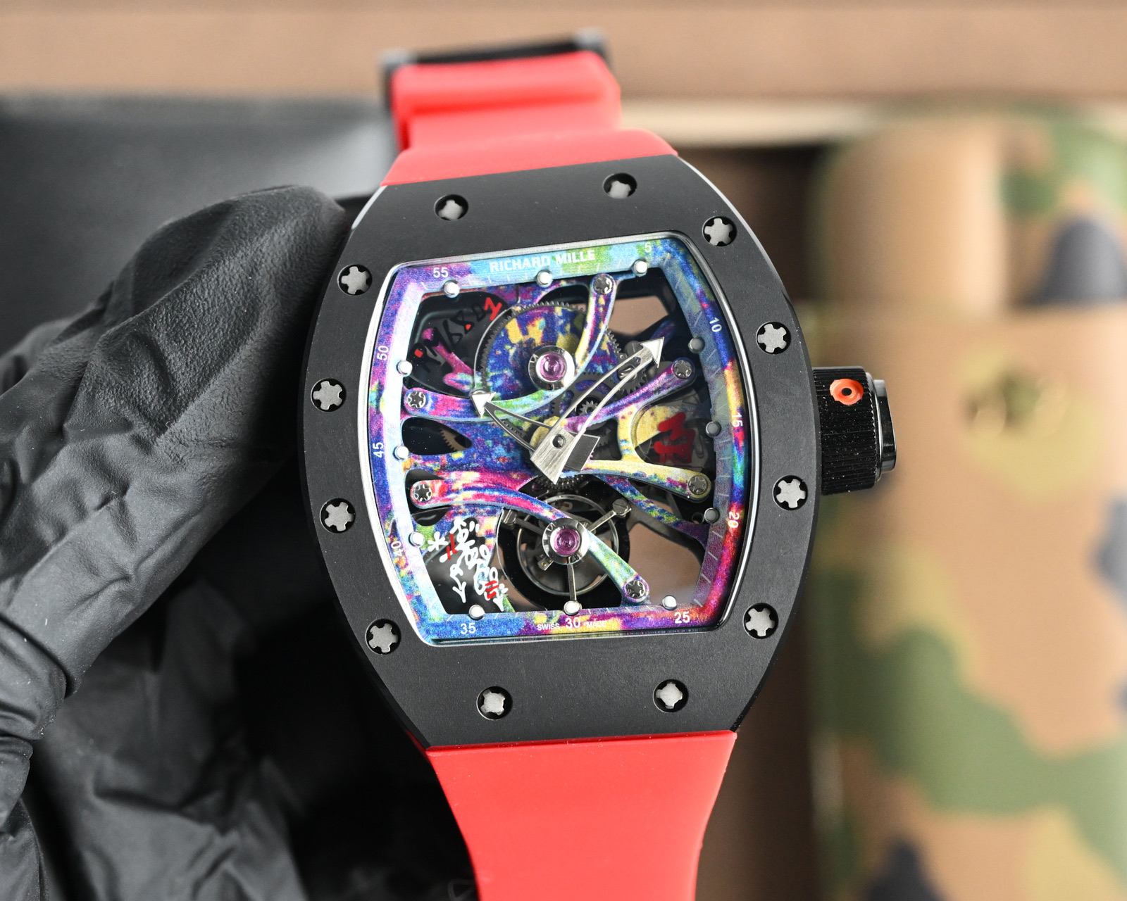 Luxury Automatic Wristwatch by Richard Miller: Ceramic Shell, Steel Core, Elegant Design