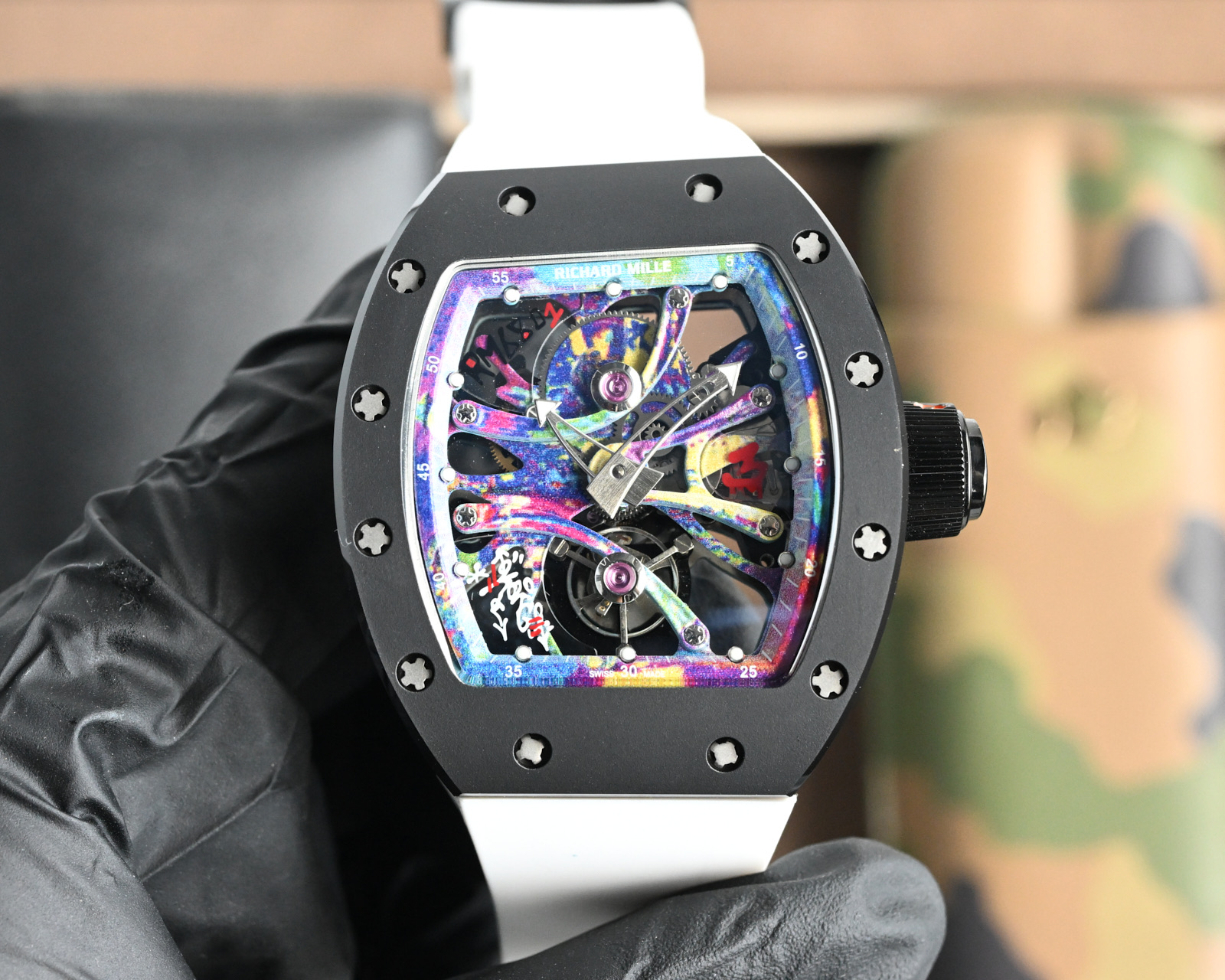 Luxury Automatic Wristwatch: Richard Miller RRM Ceramic Shell Design, Precise Mechanics, Elegant Quality - 图片 4