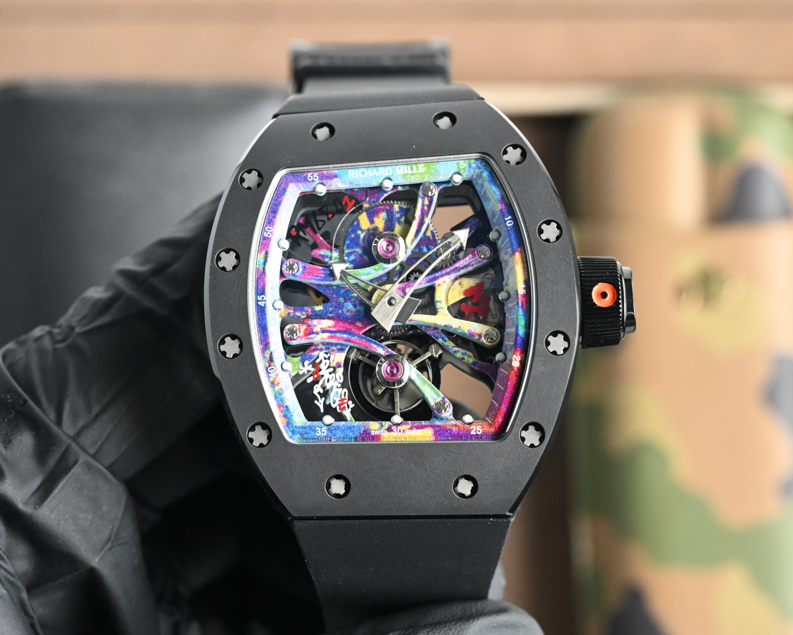 Luxury Automatic Wristwatch: Richard Miller RRM Ceramic Shell Design, Precise Mechanics, Elegant Quality - 图片 5