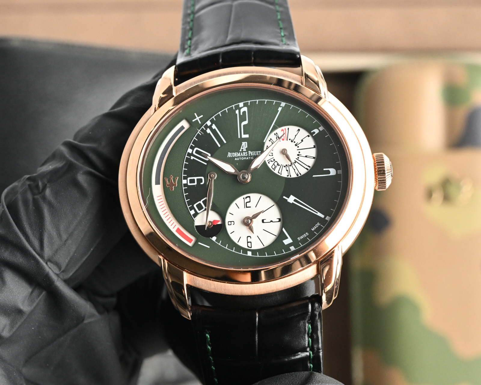 Audemars Piguet AP Millenary Series 26150OR Men's Watch - Green Dial, Leather Strap