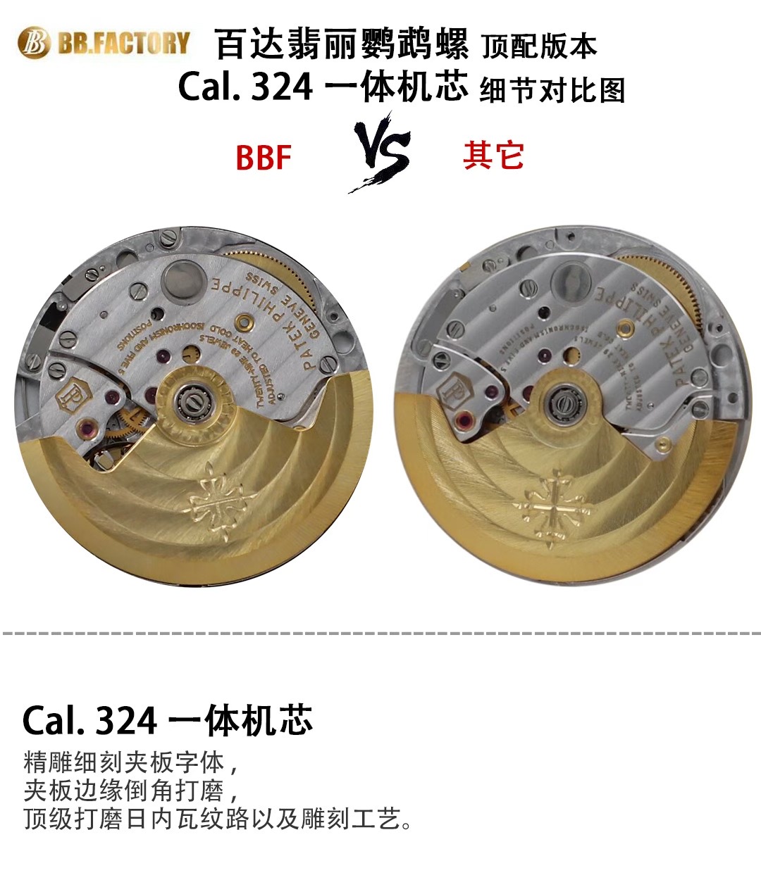 BBF 重磅表王 百达翡丽鹦鹉螺 顶配版本，媲美正品的副本，所有配件完美互换正品，Cal.324 S C机芯，精雕细刻夹板字体。全网最薄厚度8.2mm。克服市面上所有的不足。无需高价改装，无需升级。天花板级别(BBF出品 必属精品)