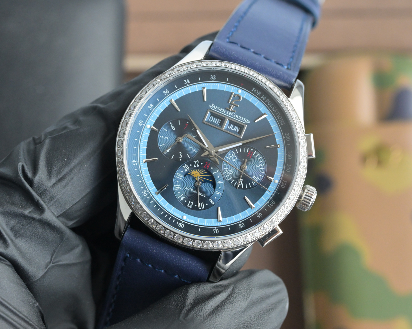 “Upgraded JAEGER-LECOULTRE Watch: Heavy Gold Construction, 316L Steel, Waterproof, Luxury Italian Leather” - 图片 3