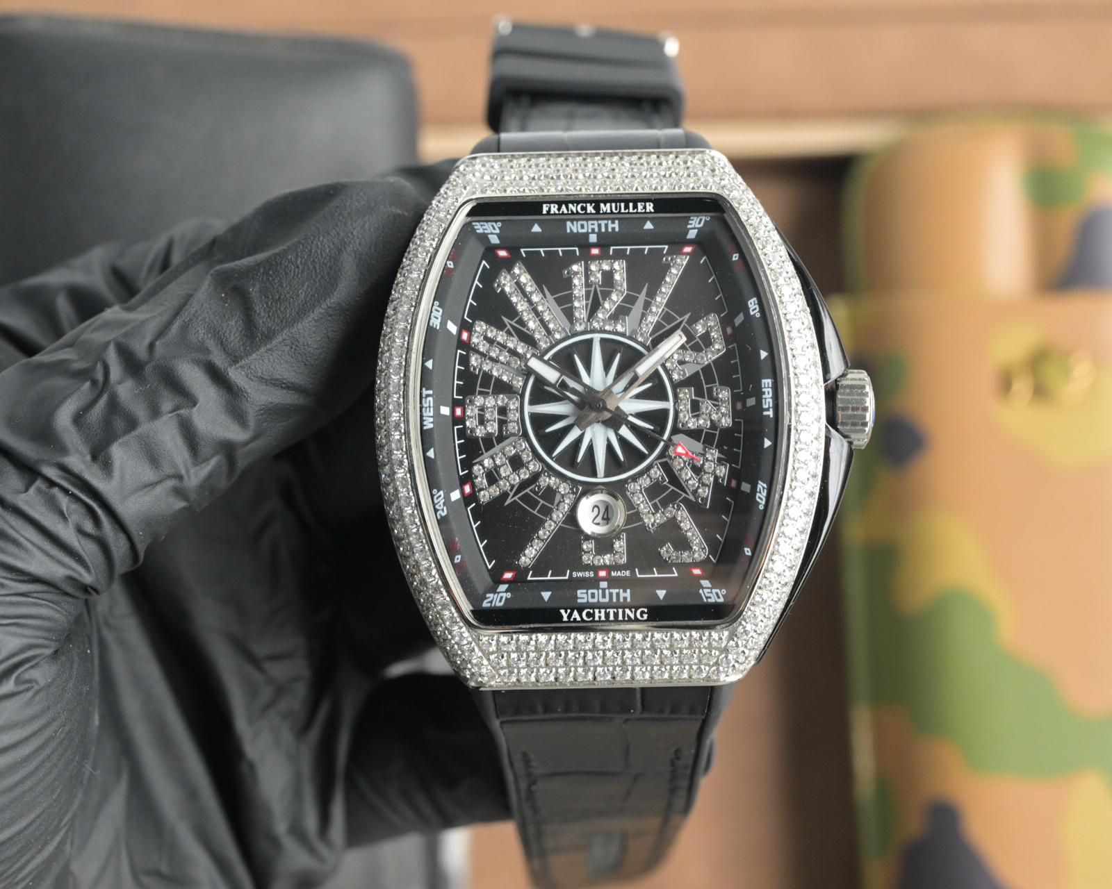 “Franck Muller V45 SC DT Series Watch: Automated Machine Cores, Blue-Ray Glass, Cow Skin Belt”