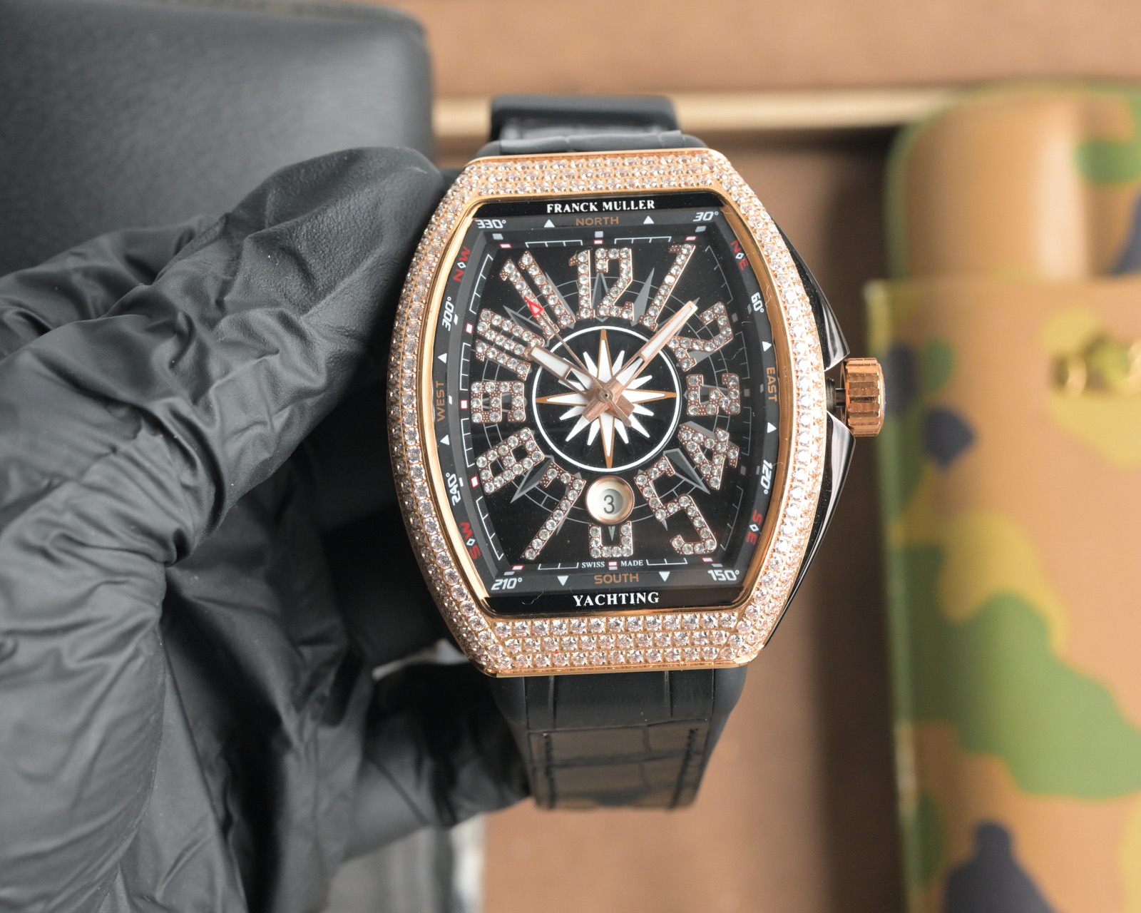 “Franck Muller V45 SC DT Series Watch: Automated Machine Cores, Blue-Ray Glass, Cow Skin Belt” - 图片 9