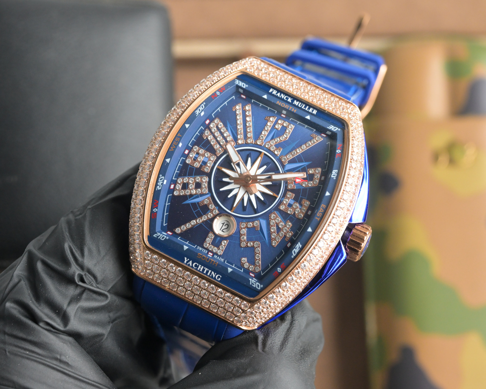 “Frank Muller V45 SC DT Series Watch: Automated Machine Cores, Blue-Ray Glass, Cow Skin Belt, Sports Style” - 图片 3