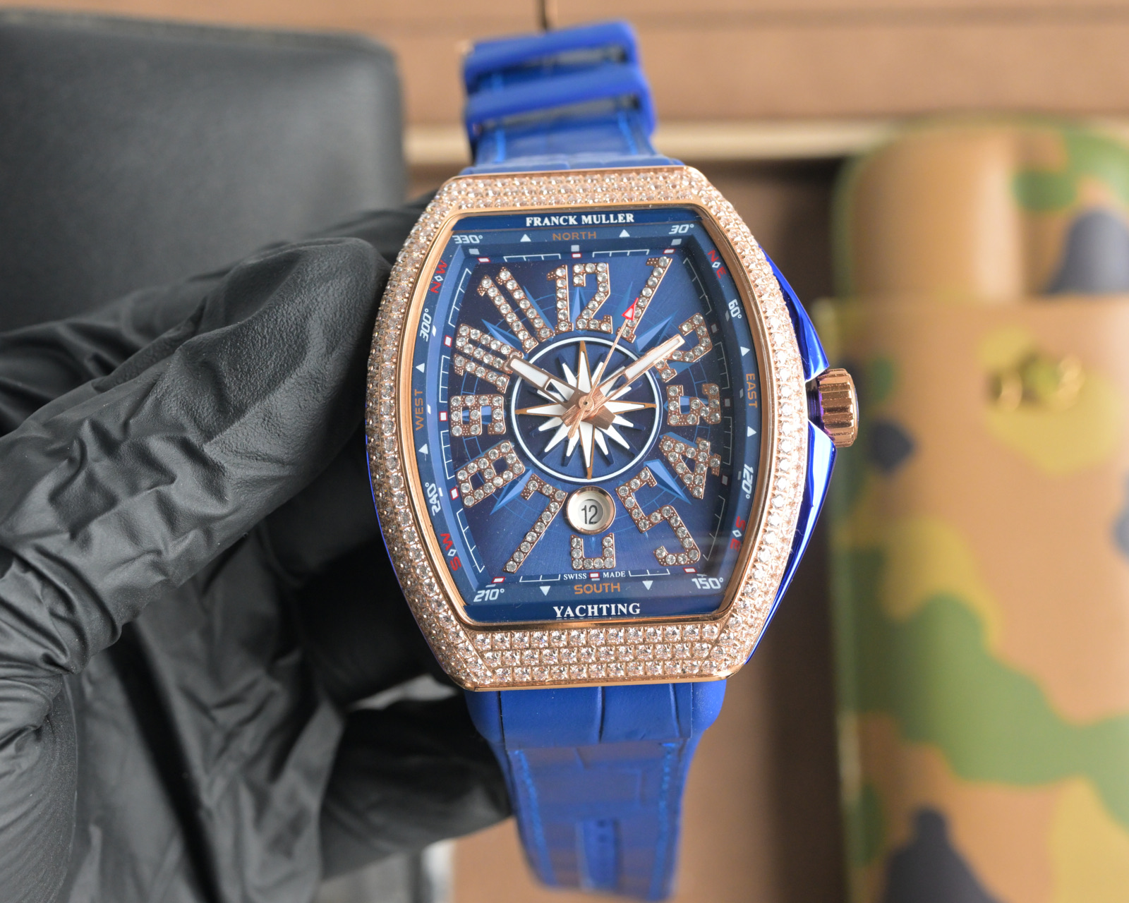 “Frank Muller V45 SC DT Series Watch: Automated Machine Cores, Blue-Ray Glass, Cow Skin Belt, Sports Style”