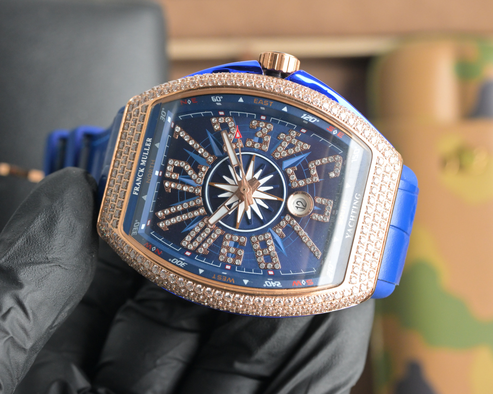 “Frank Muller V45 SC DT Series Watch: Automated Machine Cores, Blue-Ray Glass, Cow Skin Belt, Sports Style” - 图片 4