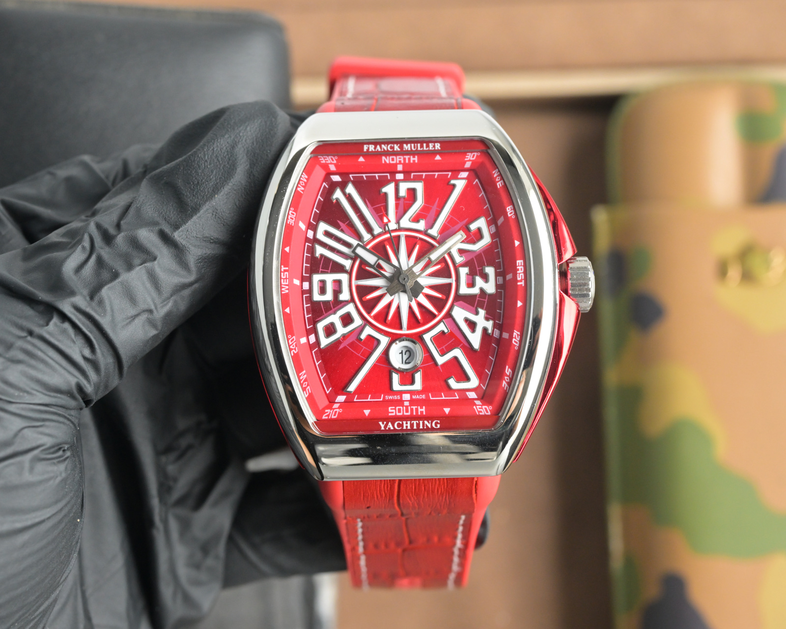 “Frank Muller V45 SC DT Series Watch: Automated Machine Cores, Blue-Ray Glass, Cow Skin Belt”