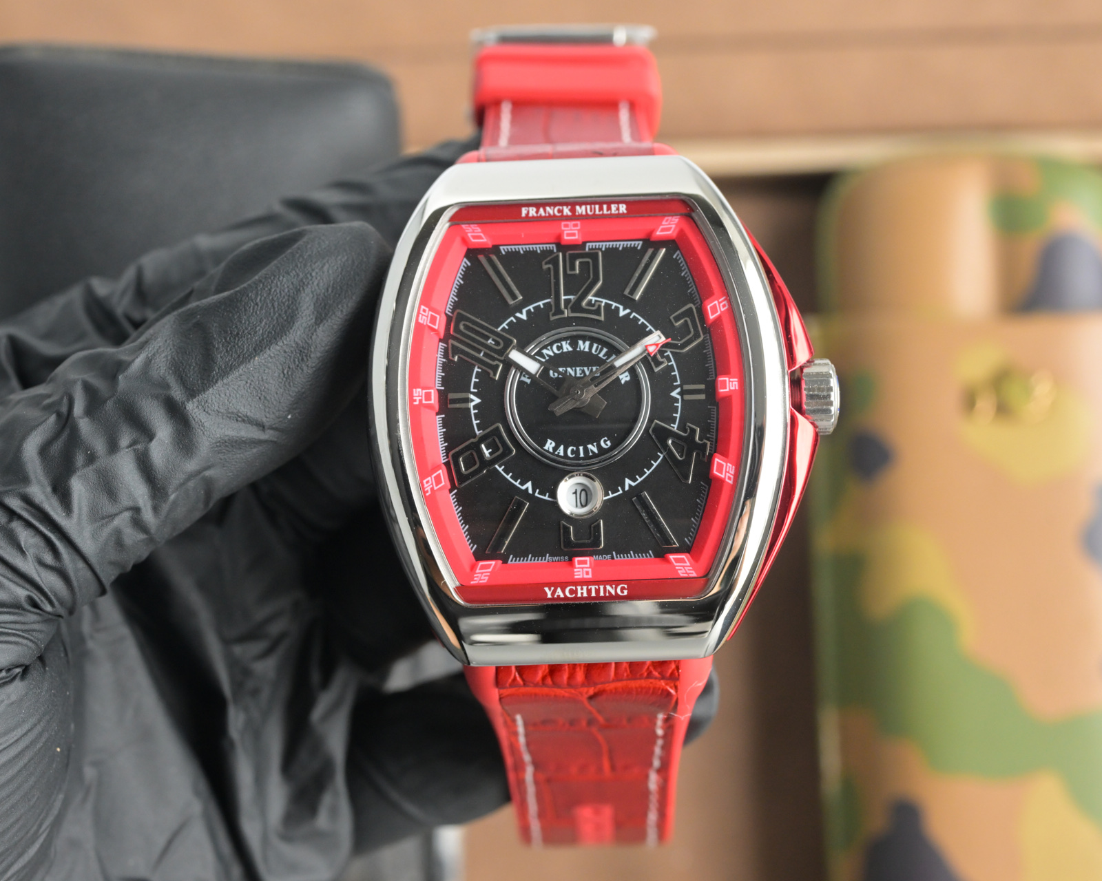 “Frank Muller V45 SC DT Series Watch: Automated Machine Cores, Blue-Ray Glass, Cow Skin Belt” - 图片 9