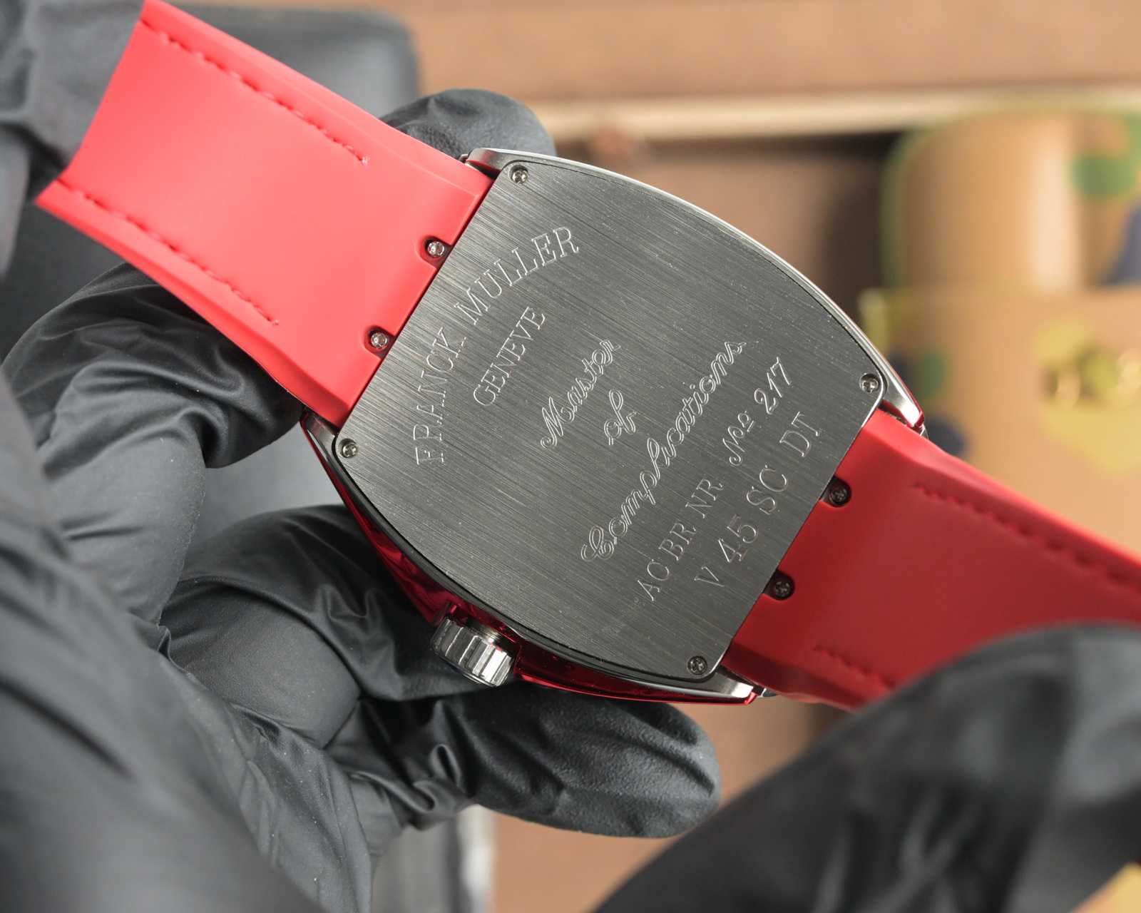 “Frank Muller V45 SC DT Series Watch: Automated Machine Cores, Blue-Ray Glass, Cow Skin Belt” - 图片 8