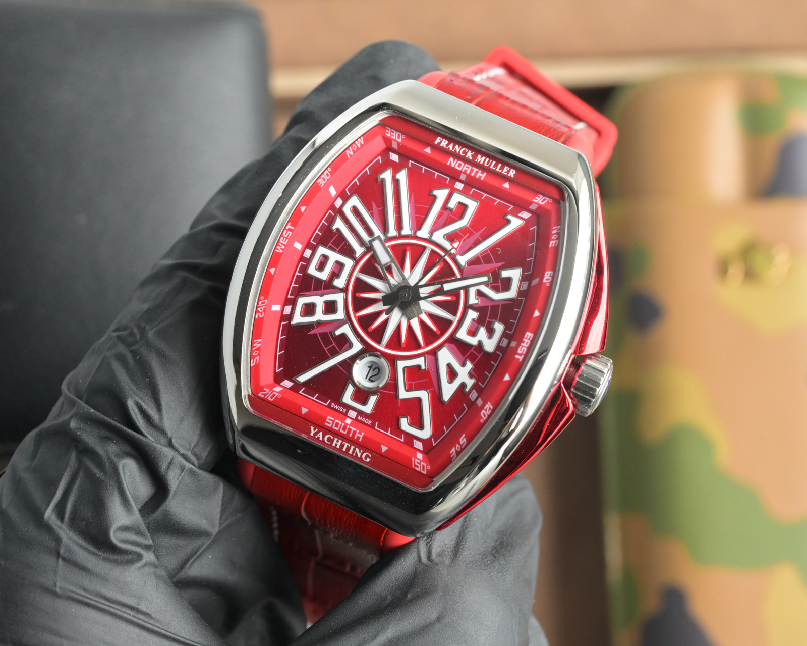 “Frank Muller V45 SC DT Series Watch: Automated Machine Cores, Blue-Ray Glass, Cow Skin Belt” - 图片 3