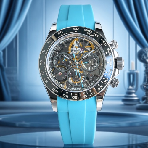 Rolex Daytona Modified Watch with Blue Rubber Strap and Skeleton Dial 1 Rolex Daytona Modified Watch with Blue Rubber Strap and Skeleton Dial