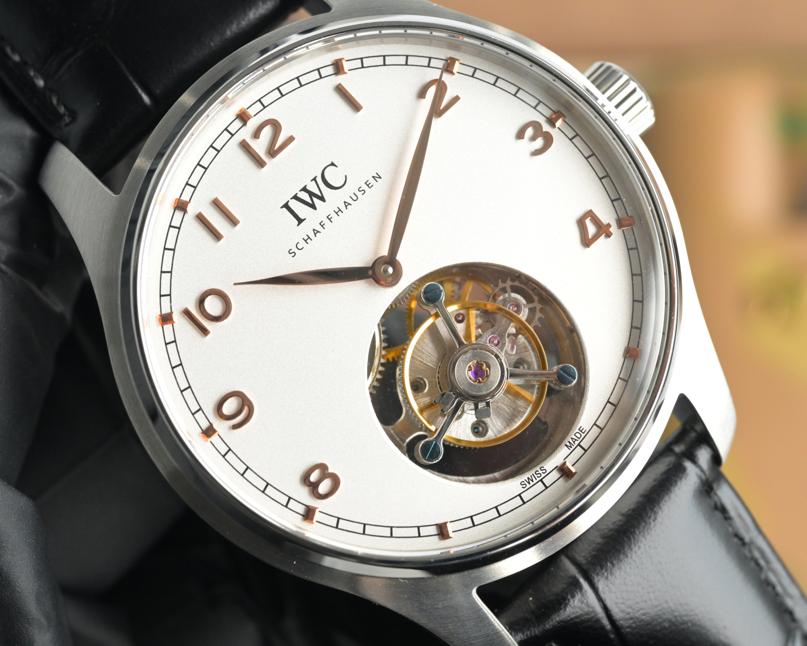 IWC Schaffhausen Tourbillon Men's Watch, 43mm, Mechanical Movement, Leather Strap 10 i1755889122073 2646 0 8