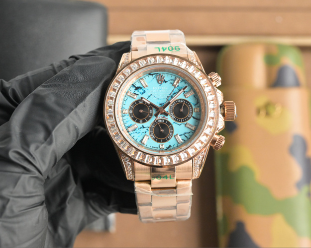 Rolex Daytona Diamond Bezel Turquoise Dial Automatic Men's Watch 40 mm 1 Rolex Daytona Diamond Bezel Turquoise Dial Automatic Men's Watch 40 mm
