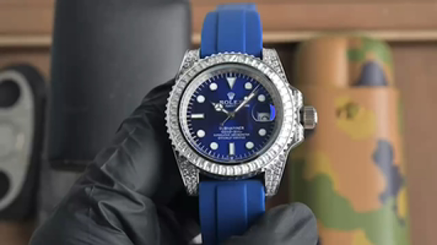 Rolex Submariner Blue Dial Gem-Set Bezel Automatic Men's Watch wtch10 12 Rolex Submariner Blue Dial Gem-Set Bezel Automatic Men's Watch wtch10