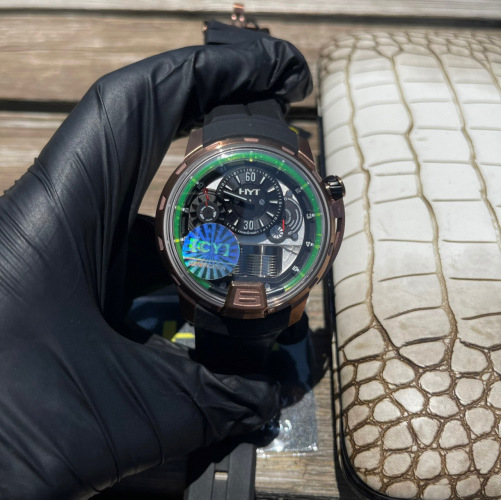 HYT H1 Series Automatic Mechanical Watch - 46mm, 904 Steel, Rubber Strap 1 HYT H1 Series Automatic Mechanical Watch - 46mm, 904 Steel, Rubber Strap