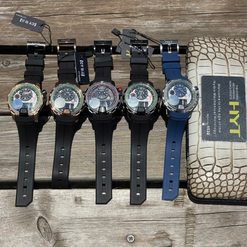 HYT H1 Series Automatic Mechanical Watch,46mm 904 Steel Case, Rubber Strap 1 HYT H1 Series Automatic Mechanical Watch,46mm 904 Steel Case, Rubber Strap