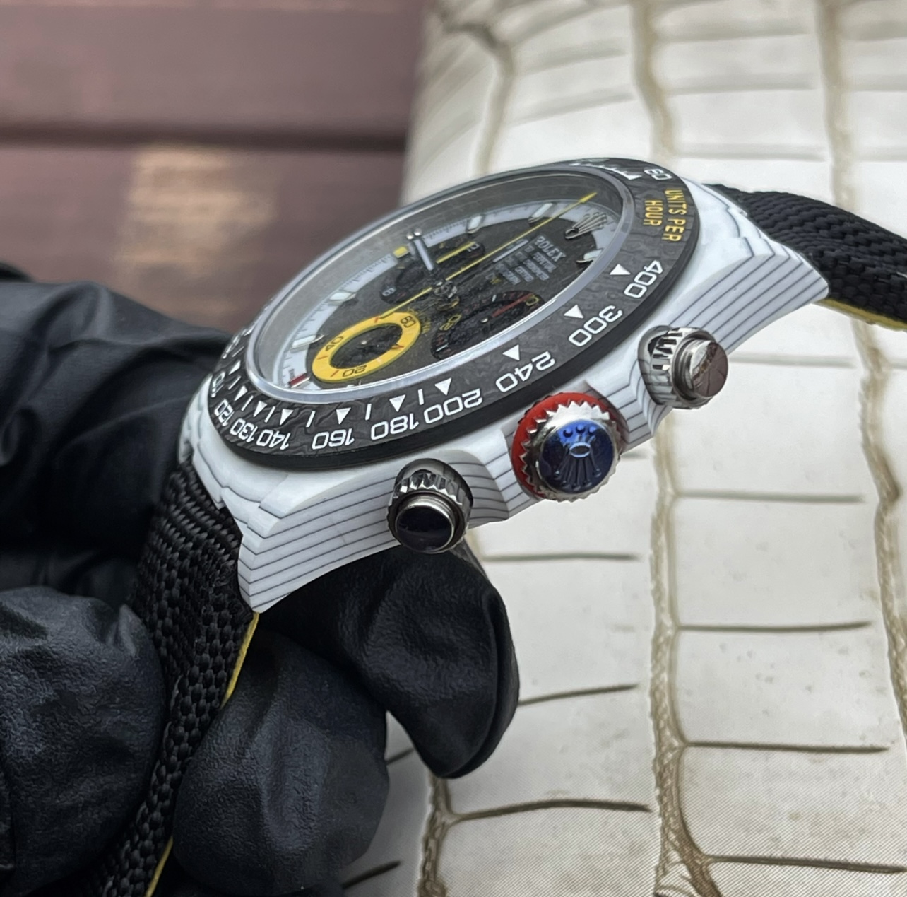Rolex Cosmograph Daytona silver case, black bezel, grey / black dial, black strap 40mm Men's Automatic
