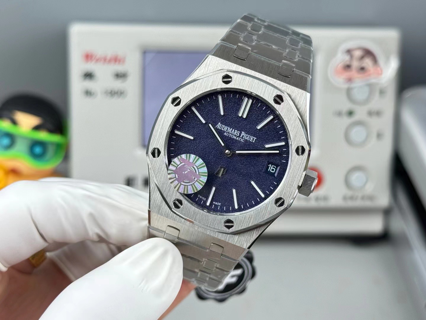 Audemars Piguet Royal Oak Selfwinding 16202ST stainless steel case and bracelet brushed silver bezel blue dial 39mm Men s Automatic | BUY WATCHES USA luxury watches