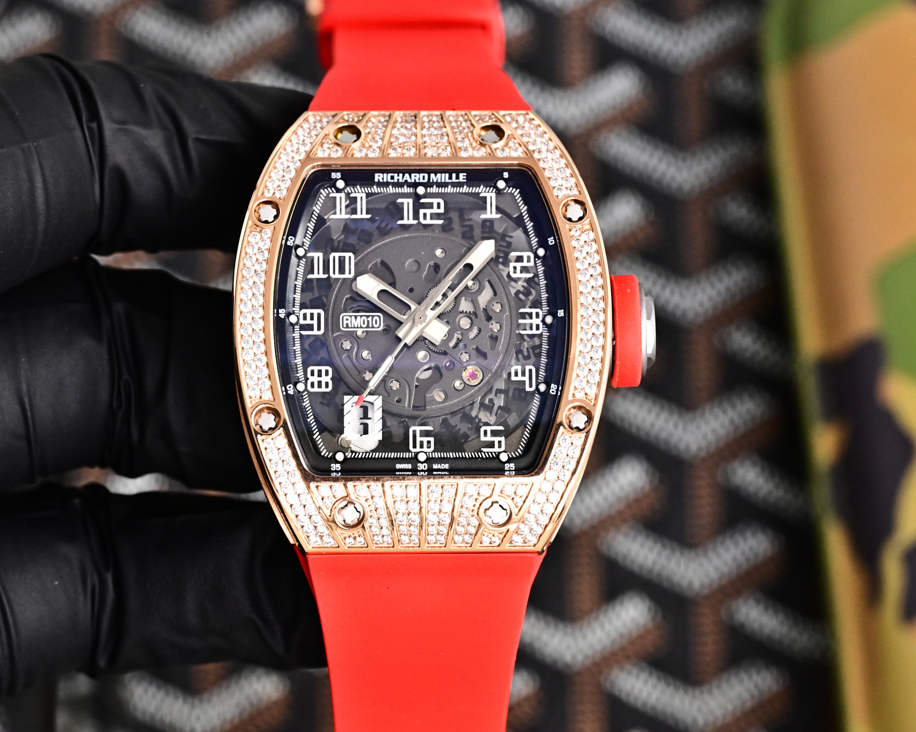 NO:947512,Modified RM original data case, customized all-in-one machine movement 48×39×13.8, titanium metal alloy material, 7-digit true calendar function, Richard Mille RM new technology, fashionable and avant-garde hollow design, the latest special model, mineral scratch-resistant mirror glass, equipped with 316L stainless steel case, wear-resistant natural imported rubber strap, the pinnacle of fully automatic imported mechanical movement beyond the ordinary, exquisitely recommended men's watch for you, exquisite inheritance, real effect, quality guarantee!  ,19860909改装RM 原装数据壳套定制一体机机芯48×39×13.8 五金钛合金材质 7字位真日历功能 理查德米勒 Richard Mille RM全新工艺时尚更前卫镂空设计最新特别款 矿物质防刮镜面玻璃 配置316L精钢表壳 耐磨天然进口橡胶表带 全自动进口机械机芯巅峰之作超越平凡 为你精致推荐男士臻品腕表 精致传承真实效果 品质的保证！,,Watch